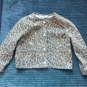 H&M Kids Leopard Print Jean Jacket - Tan and Brown
